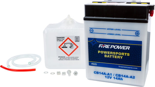 Fire Power CB14A-A2 Conventional 12V Heavy Duty Battery With Acid Pack