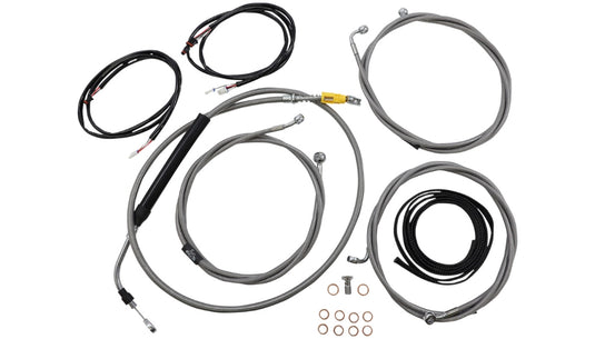 La Choppers LA-8056KT3-19 Complete Plug and Play Cable Kit - Stainless Braided