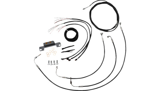 La Choppers LA-8058KT2-08B Complete Handlebar Cable and Brake Line Kit - Black Vinyl