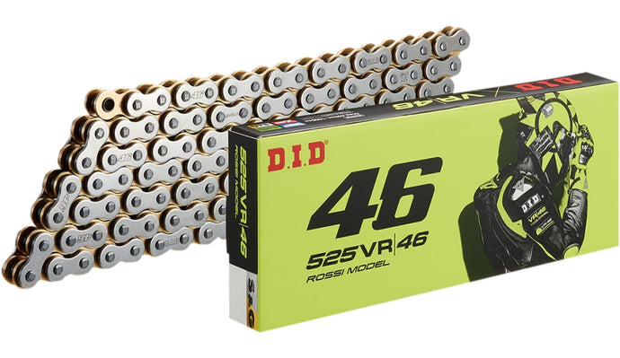 D.I.D M525VR46SG110 525 VR46 X-Ring Chain - Silver/Gold - 110 links