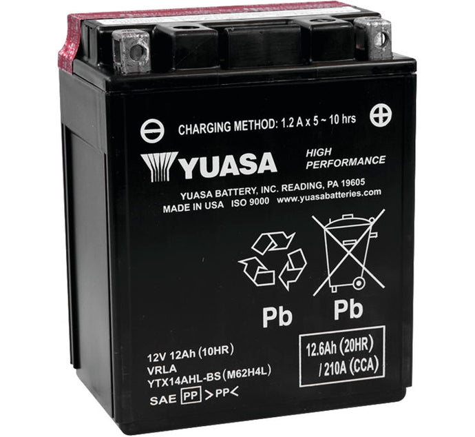 Yuasa YUAM62H4L High Performance Maintenance Free Battery - YTX14AHL-BS