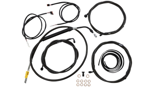 La Choppers LA-8056KT3-16M Complete Plug and Play Cable Kit - Midnight Braided