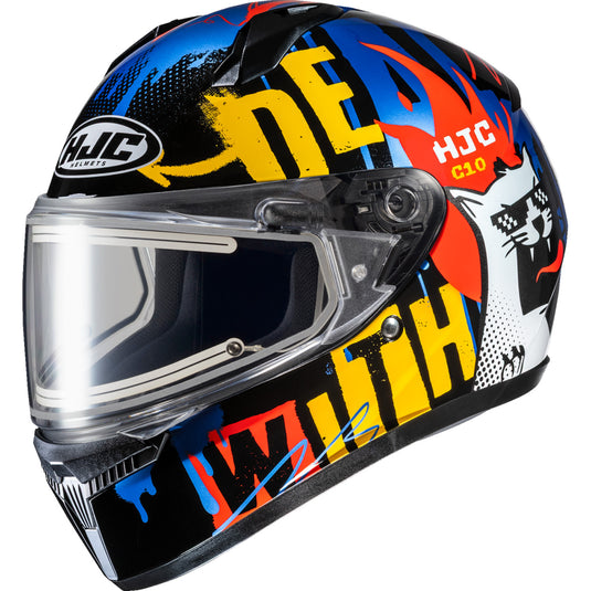 Hjc C10 Snow FOP Youth Helmet with Electric Shield (XX-Small, Blue/Yellow (MC-23))