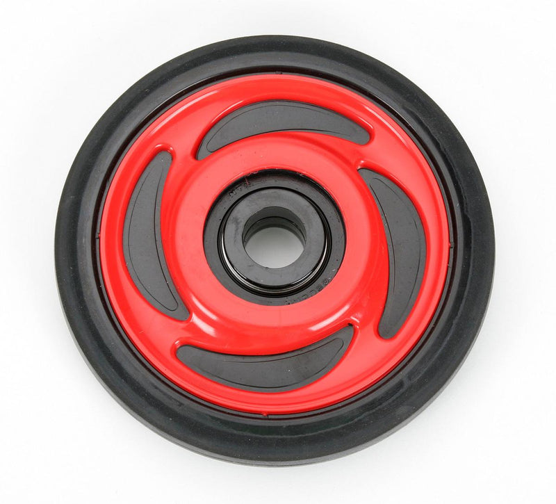 Load image into Gallery viewer, Parts Unlimited 4702-0044 Colored Idler Wheel - 6.38in. Thin x 20mm (No Insert) - Indy Red
