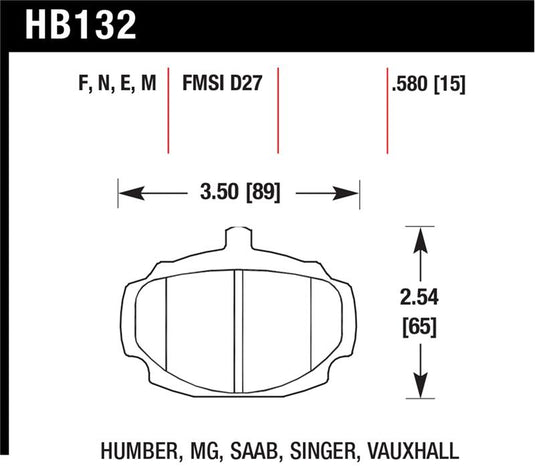 Hawk Performance HB132N.580 HAWK HP+ Brake Pad Sets