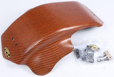 P3 301079-ORG Carbon Fiber Skid Plate - Black/Orange Weave