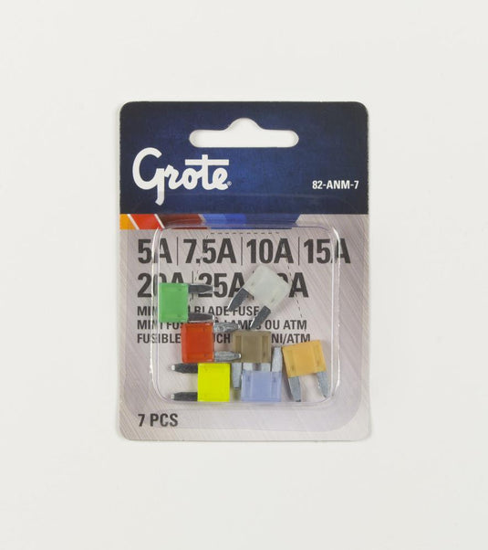 Grote 82-ANM-7 ATM Blade Style Mini Fuses - 7 Piece Assortment