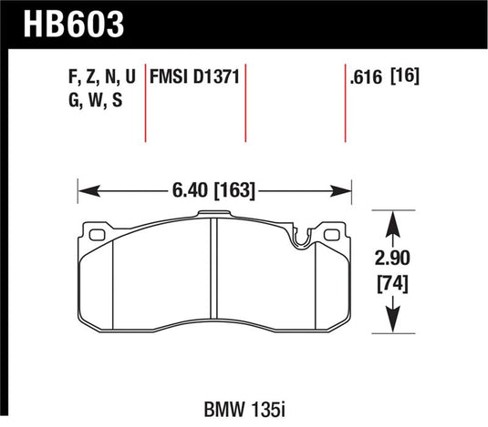 Hawk Performance HB603G.616 HAWK DTC-60 Brake Pad Sets