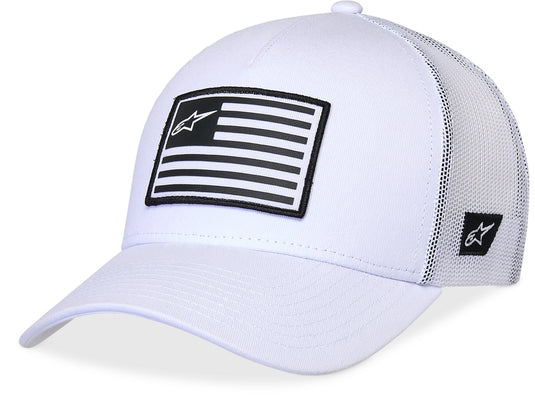 Alpinestars Flag Snapback Hat (One Size Fits Most, White/White)