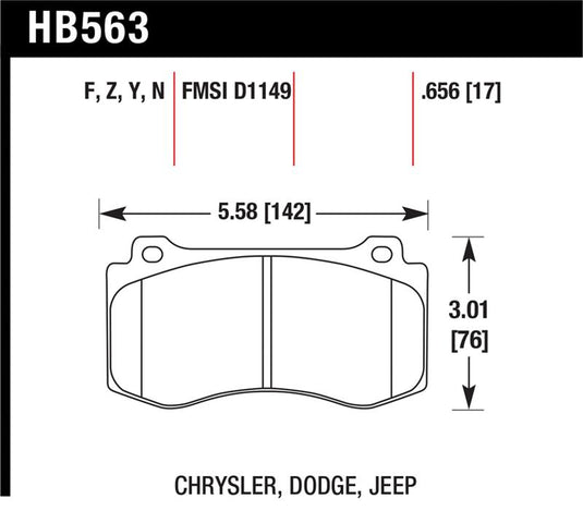Hawk Performance HB563F.656 HAWK HPS Brake Pad Sets