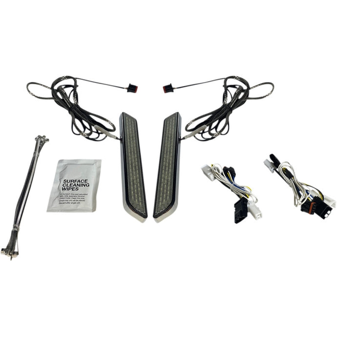 Custom Dynamics CD-FORK-BCM-SC LED Front Fork Lightz - Smoke Lens/Chrome Finish