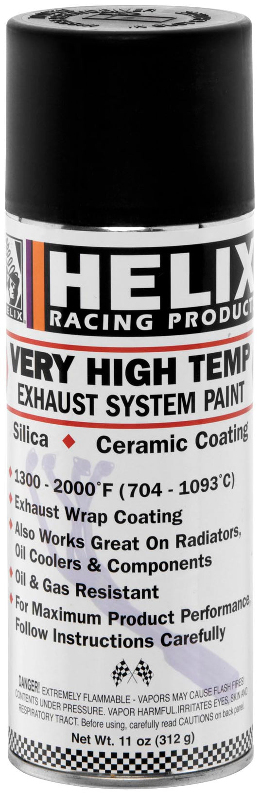 Helix Racing Products 165-1020 High-Temperature Exhaust Paint - Black