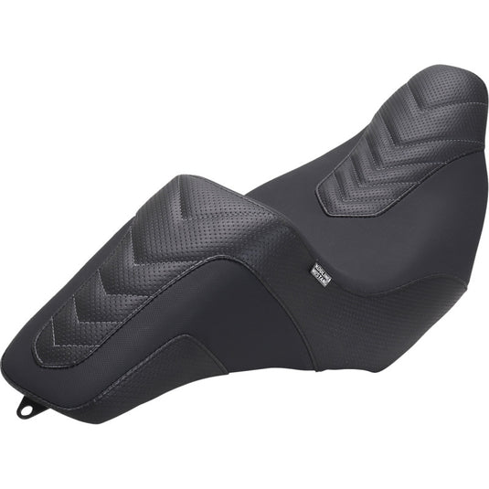 Mustang 76324GM Kodlin Signature Series Squareback Seat - Gripper Vinyl - Chevron - Gun Metal Thread