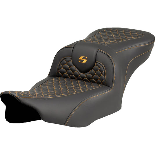 Saddlemen 823-07-20807 Roadsofa DS Seat without Drivers Backrest - Gold Stitching
