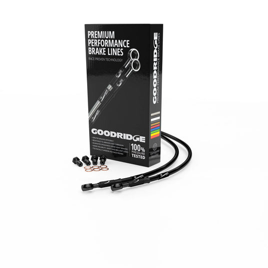 Goodridge HD0063-2RC-CL GR Powersports SS Rear Brake Line Kit - Stainless Steel - Clear