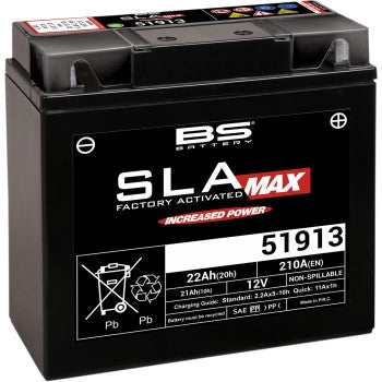 Bs Battery 300860 SLA Max Factory-Activated AGM Maintenance-Free Battery