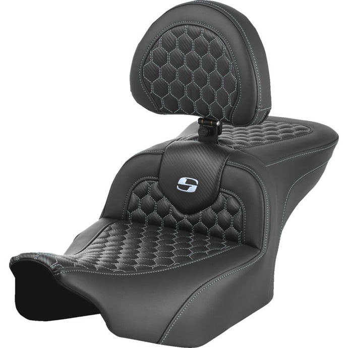 Saddlemen 823-07-189B5 Roadsofa HC Seat with Drivers Backrest - Silver Stitching