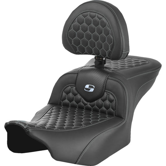 Saddlemen 823-07-189B5 Roadsofa HC Seat with Drivers Backrest - Silver Stitching