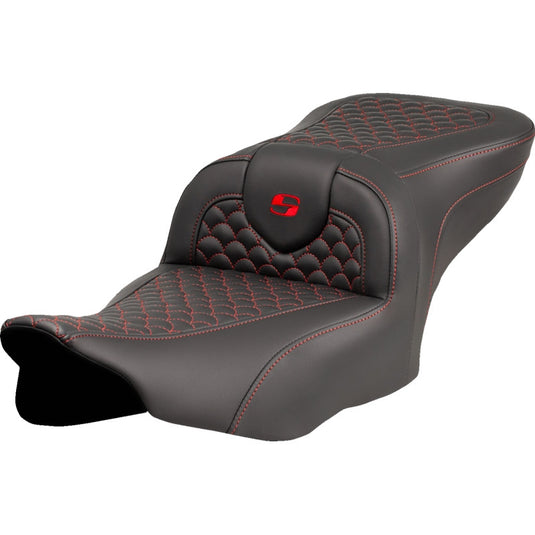 Saddlemen 823-07-20804 Roadsofa DS Seat without Drivers Backrest - Red Stitching