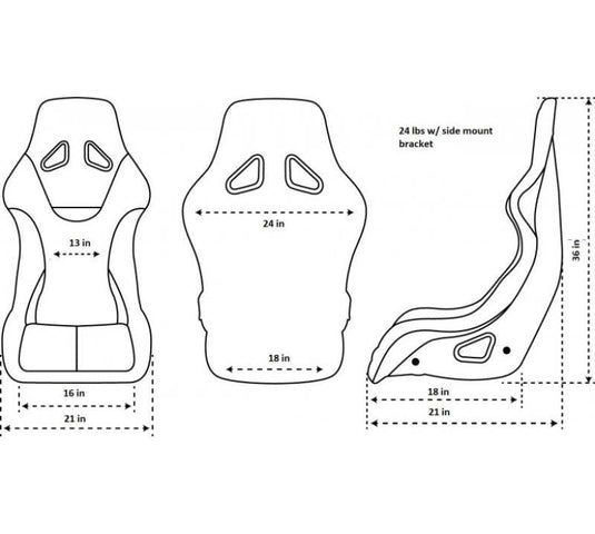 Nrg FRP-302GY-ULTRA NRG Seats - Single