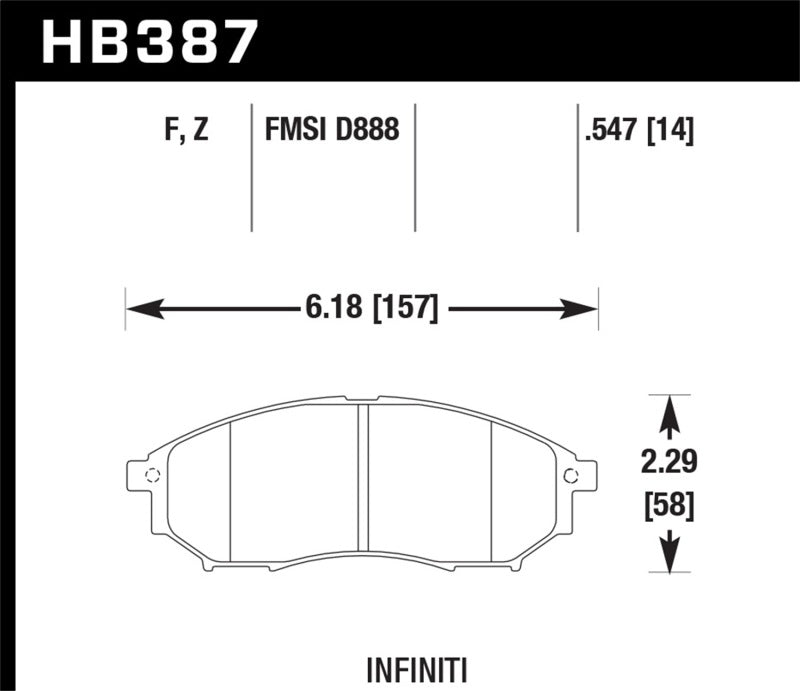 Load image into Gallery viewer, Hawk Performance HB387Z.547 HAWK Ceramic Brake Pad Sets
