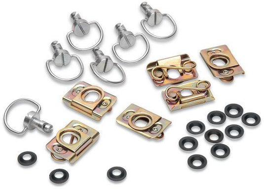 Cycle Performance CPP/9030 Quick-Fasin Kit - Fiberglass D-Ring Kit with Clips - Silver