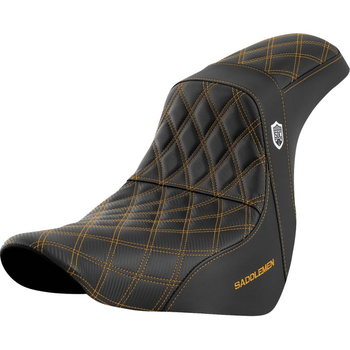 Saddlemen SC81829GOL Pro Series SDC Performance Gripper Seat without Drivers Backrest - Gold Stitching