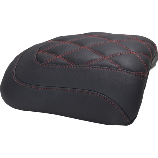 Mustang 88611DC Double Diamond Padded Passenger Seat Cowl - Black/Dark Cherry Stitching