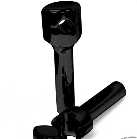 La Choppers LA-7406-05B Hefty Smooth Riser for 1-1/4in. Handlebar - 5-1/2in. Tall with 1/2in. Pullback - Black