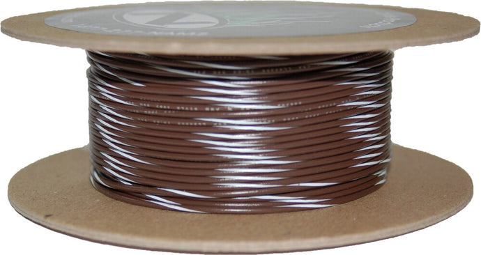 Namz NWR-19-100-20 100-Foot OEM Color Wire Spool - 20 Gauge - Brown/White Stripe