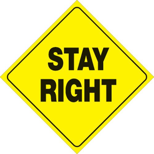 Voss 422 SR YR 12x12in. Reflective Trail Sign - Stay Right (Yellow/Black)
