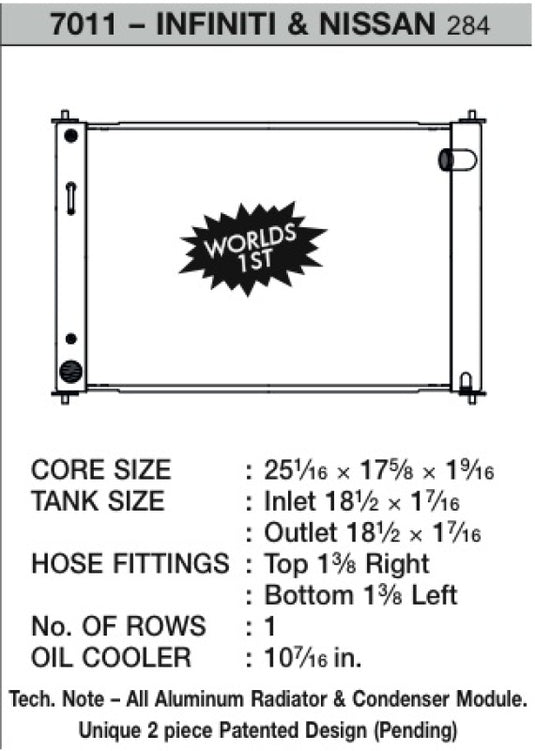 Csf 7011 CSF Radiators - Aluminum