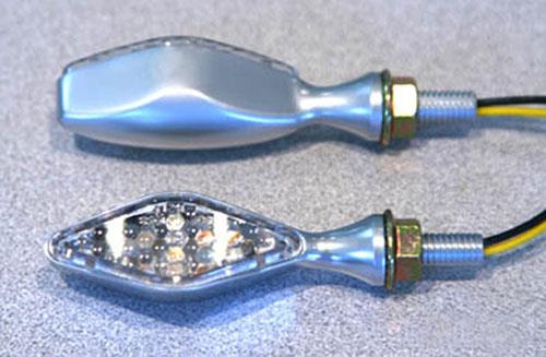 K&S Technologies 25-8923 LED Ultra Mini Stalk Marker Lights - Diamond Brushed Chrome Body with Rim