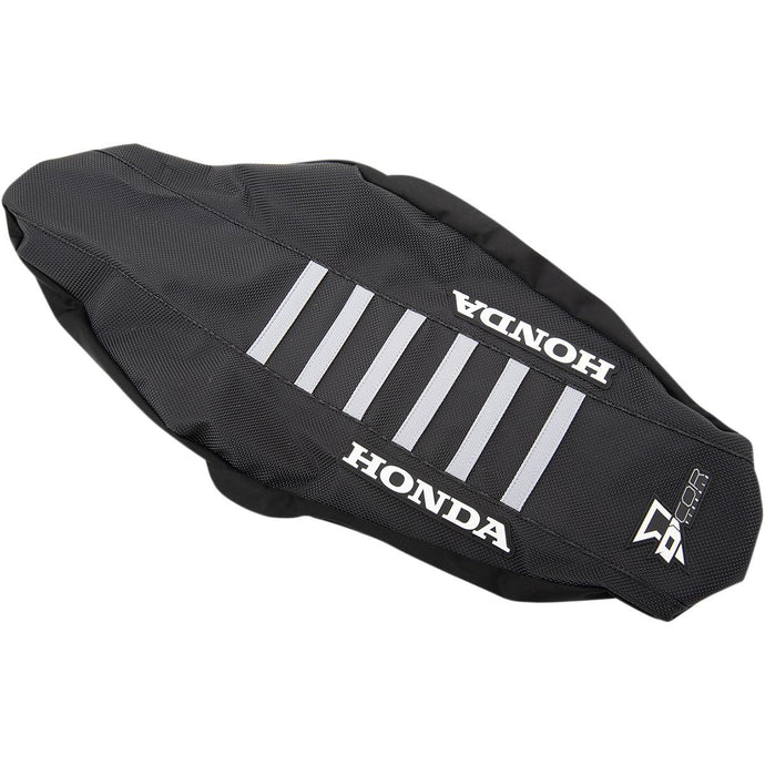 Dcor 30-10-477 Factory Reinforced Seat Cover - Black Sides/Black Top with Gray Ribs
