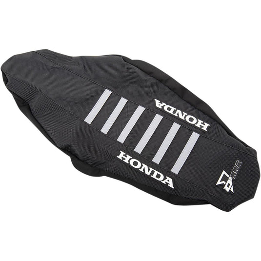Dcor 30-10-477 Factory Reinforced Seat Cover - Black Sides/Black Top with Gray Ribs
