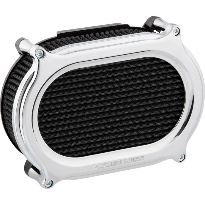 Arlen Ness 600-185 Stage II Oval Performance Air Filter Kit - Chrome