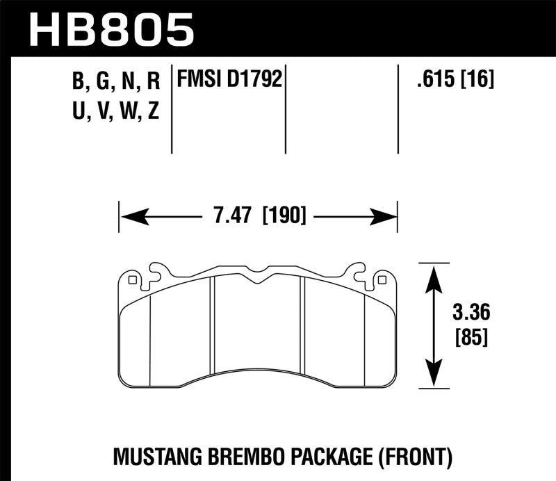 Load image into Gallery viewer, Hawk Performance HB805U.615 HAWK DTC-70 Brake Pad Sets

