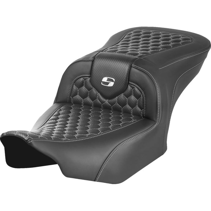 Saddlemen 823-07-18906 Roadsofa HC Seat without Drivers Backrest - White Stitching