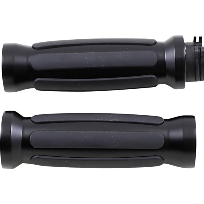 Drag Specialties 0630-2687 Rubber Insert Grips - Matte Black