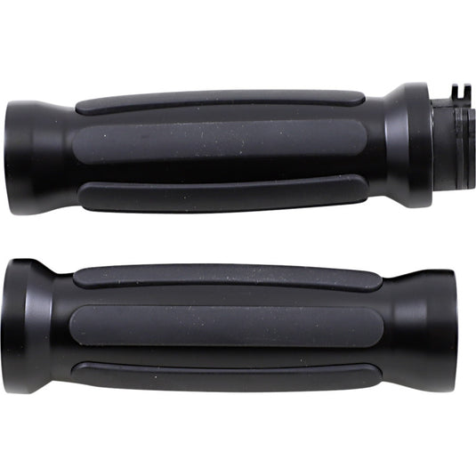 Drag Specialties 0630-2687 Rubber Insert Grips - Matte Black