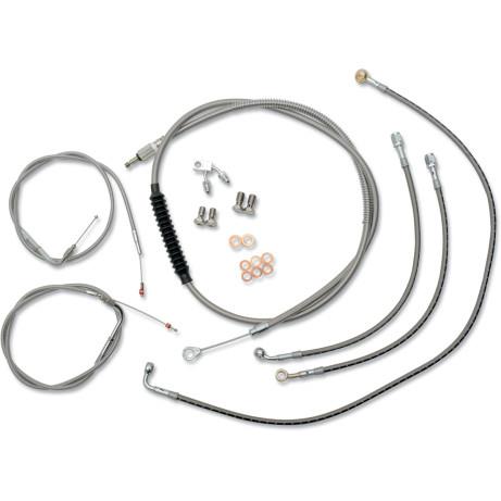 La Choppers LA-8122KT-19 Standard Handlebar Cable/Brake & Clutch Line/Wire Kit - Stainless Braided
