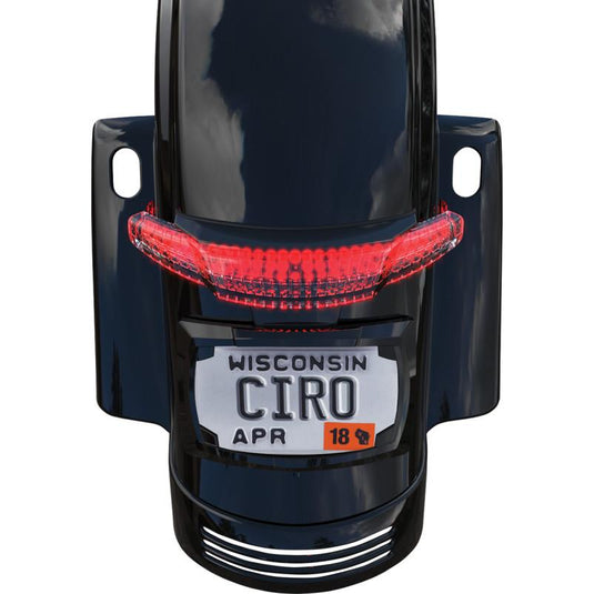 Ciro 40052 Tail Light and License Plate Mount - Black with Clear Smoked Lens