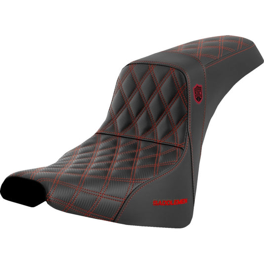 Saddlemen SC81830RED Pro Series SDC Performance Gripper Seat without Drivers Backrest - Red Stitching