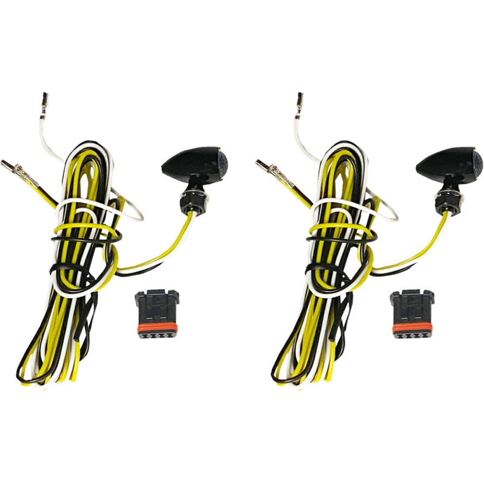 Custom Dynamics CD-MICRO-AW2-B Micro Bullet LED Turn Signal - Amber/White V2 LED, Black Finish