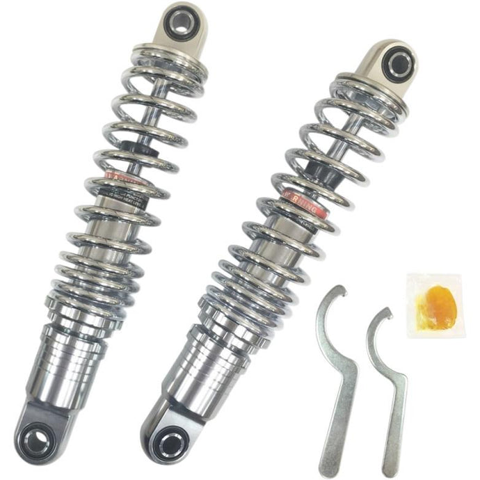 Drag Specialties 1310-1673 Premium Ride-Height Heavy Duty Adjustable Shocks - 13in. - Chrome