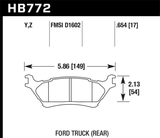 Hawk Performance HB772Y.654 HAWK LTS Brake Pads