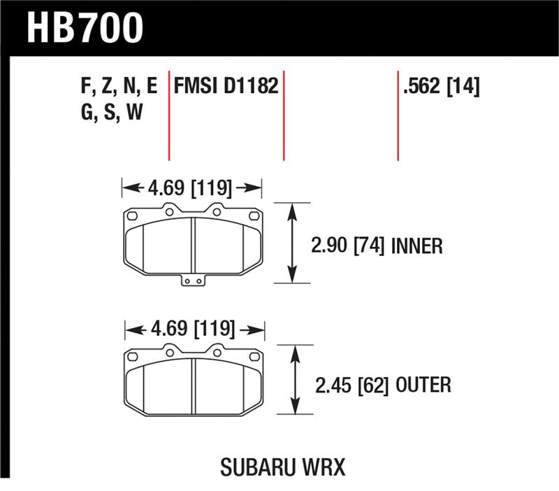 Load image into Gallery viewer, Hawk Performance HB700W.562 HAWK DTC-30 Brake Pad Sets
