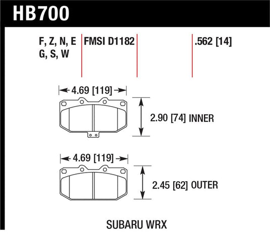 Hawk Performance HB700W.562 HAWK DTC-30 Brake Pad Sets