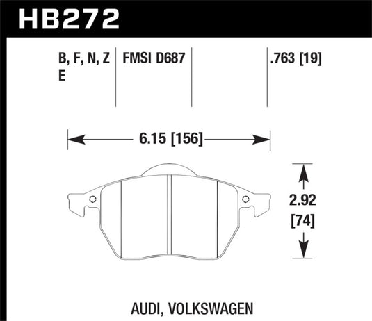 Hawk Performance HB272F.763A HAWK HPS Brake Pad Sets
