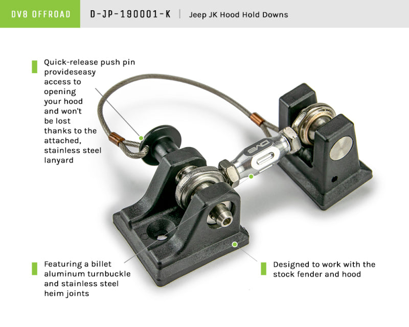 Load image into Gallery viewer, Dv8 Offroad D-JP-190001-K DVE Hood Hold Downs
